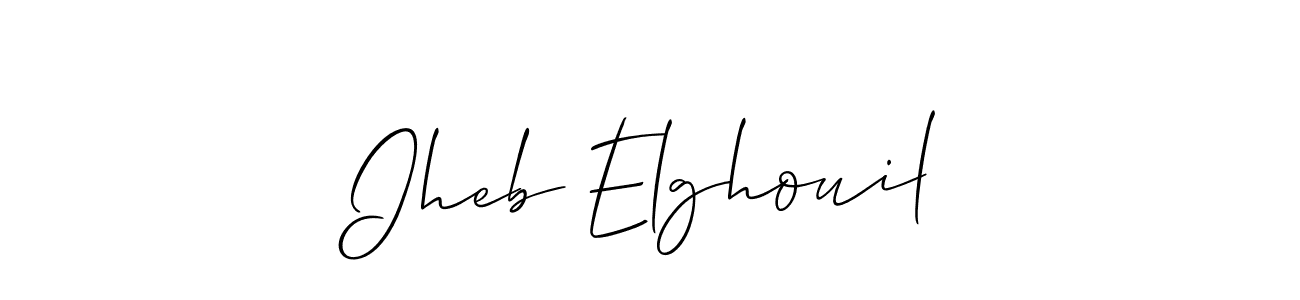 Also we have Iheb Elghouil name is the best signature style. Create professional handwritten signature collection using Allison_Script autograph style. Iheb Elghouil signature style 2 images and pictures png