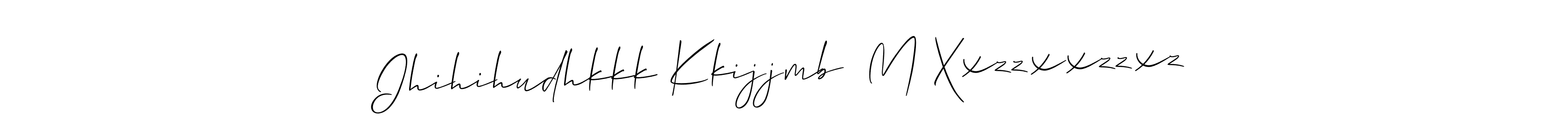 The best way (Allison_Script) to make a short signature is to pick only two or three words in your name. The name Ihihihudhkkk Kkijjmb  M Xxzzxxzzxz include a total of six letters. For converting this name. Ihihihudhkkk Kkijjmb  M Xxzzxxzzxz signature style 2 images and pictures png