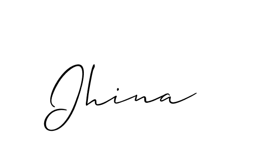 Best and Professional Signature Style for Ihina. Allison_Script Best Signature Style Collection. Ihina signature style 2 images and pictures png