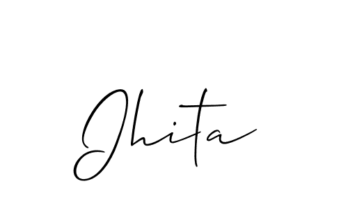 It looks lik you need a new signature style for name Ihita. Design unique handwritten (Allison_Script) signature with our free signature maker in just a few clicks. Ihita signature style 2 images and pictures png