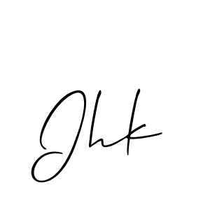 It looks lik you need a new signature style for name Ihk. Design unique handwritten (Allison_Script) signature with our free signature maker in just a few clicks. Ihk signature style 2 images and pictures png