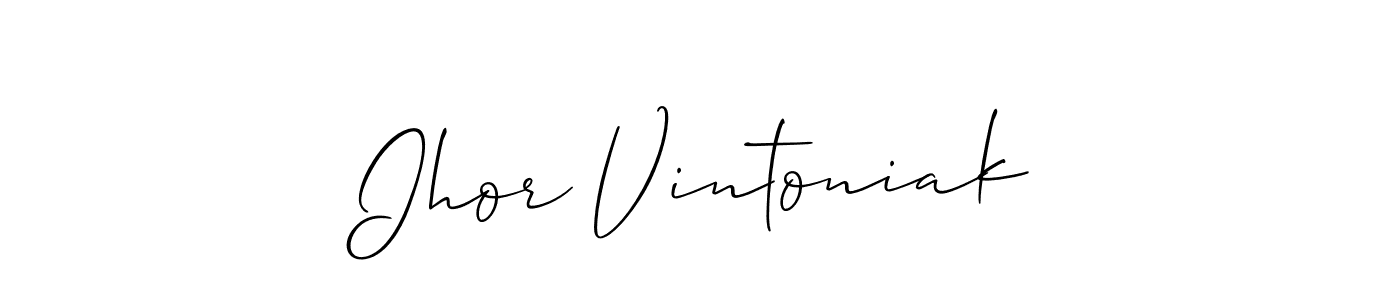 Make a short Ihor Vintoniak signature style. Manage your documents anywhere anytime using Allison_Script. Create and add eSignatures, submit forms, share and send files easily. Ihor Vintoniak signature style 2 images and pictures png