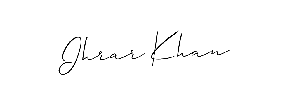 How to make Ihrar Khan signature? Allison_Script is a professional autograph style. Create handwritten signature for Ihrar Khan name. Ihrar Khan signature style 2 images and pictures png