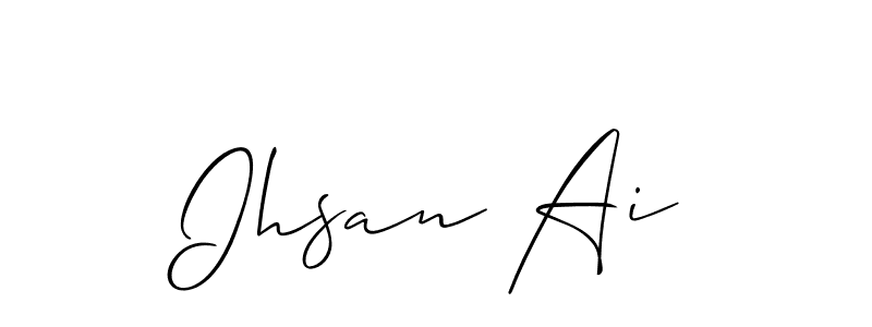 Make a beautiful signature design for name Ihsan Ai. With this signature (Allison_Script) style, you can create a handwritten signature for free. Ihsan Ai signature style 2 images and pictures png