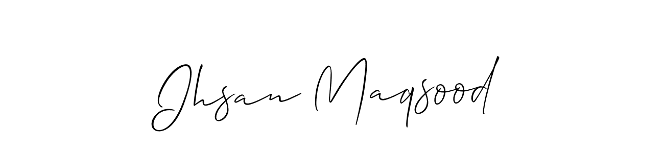 How to Draw Ihsan Maqsood signature style? Allison_Script is a latest design signature styles for name Ihsan Maqsood. Ihsan Maqsood signature style 2 images and pictures png