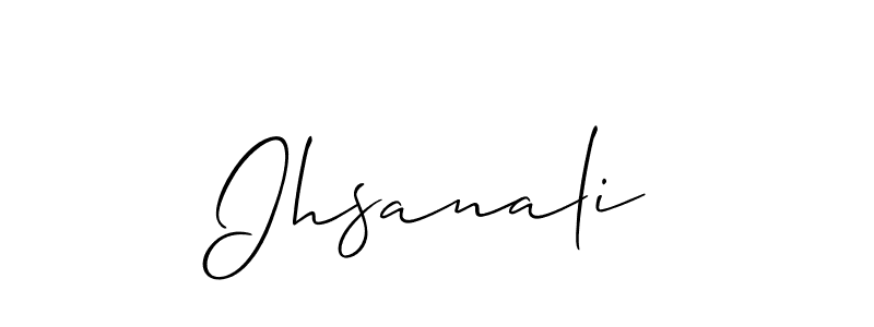 Make a beautiful signature design for name Ihsanali. With this signature (Allison_Script) style, you can create a handwritten signature for free. Ihsanali signature style 2 images and pictures png