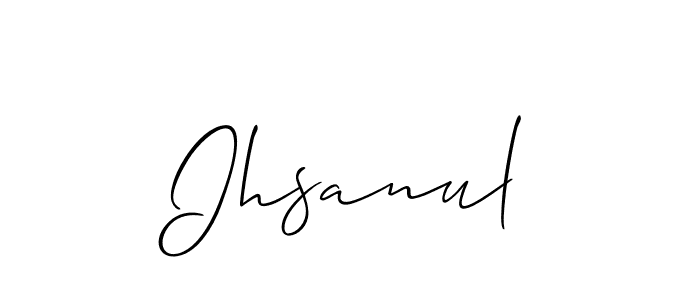 How to Draw Ihsanul signature style? Allison_Script is a latest design signature styles for name Ihsanul. Ihsanul signature style 2 images and pictures png