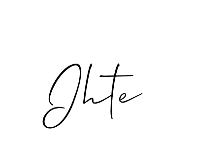 Design your own signature with our free online signature maker. With this signature software, you can create a handwritten (Allison_Script) signature for name Ihte. Ihte signature style 2 images and pictures png