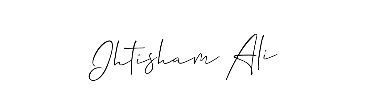 if you are searching for the best signature style for your name Ihtisham Ali. so please give up your signature search. here we have designed multiple signature styles  using Allison_Script. Ihtisham Ali signature style 2 images and pictures png