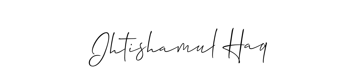 Similarly Allison_Script is the best handwritten signature design. Signature creator online .You can use it as an online autograph creator for name Ihtishamul Haq. Ihtishamul Haq signature style 2 images and pictures png