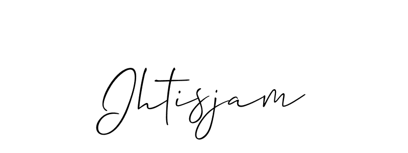 Create a beautiful signature design for name Ihtisjam. With this signature (Allison_Script) fonts, you can make a handwritten signature for free. Ihtisjam signature style 2 images and pictures png