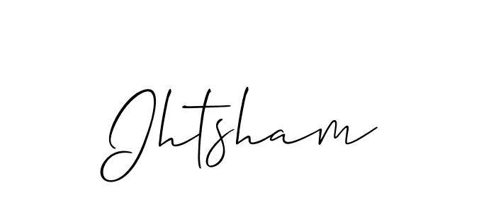 Allison_Script is a professional signature style that is perfect for those who want to add a touch of class to their signature. It is also a great choice for those who want to make their signature more unique. Get Ihtsham name to fancy signature for free. Ihtsham signature style 2 images and pictures png