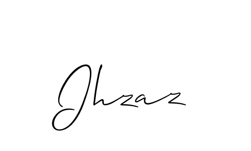 Make a beautiful signature design for name Ihzaz. With this signature (Allison_Script) style, you can create a handwritten signature for free. Ihzaz signature style 2 images and pictures png