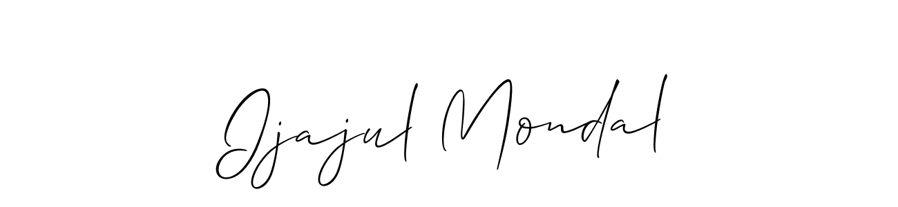 The best way (Allison_Script) to make a short signature is to pick only two or three words in your name. The name Ijajul Mondal include a total of six letters. For converting this name. Ijajul Mondal signature style 2 images and pictures png
