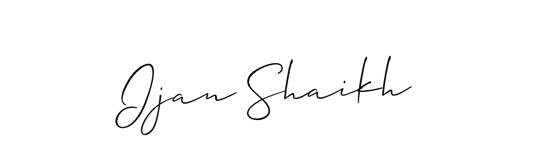 How to make Ijan Shaikh signature? Allison_Script is a professional autograph style. Create handwritten signature for Ijan Shaikh name. Ijan Shaikh signature style 2 images and pictures png