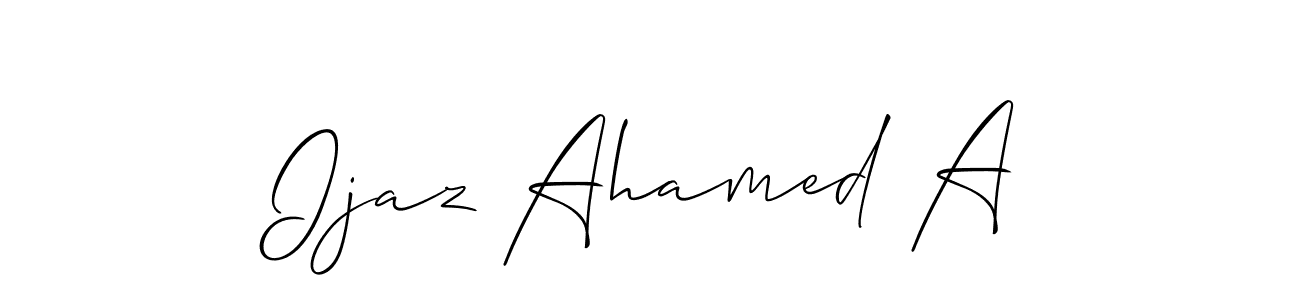 How to Draw Ijaz Ahamed A signature style? Allison_Script is a latest design signature styles for name Ijaz Ahamed A. Ijaz Ahamed A signature style 2 images and pictures png