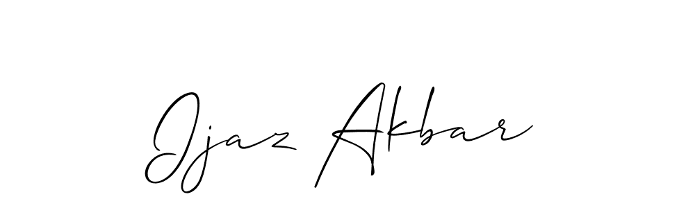 How to make Ijaz Akbar name signature. Use Allison_Script style for creating short signs online. This is the latest handwritten sign. Ijaz Akbar signature style 2 images and pictures png