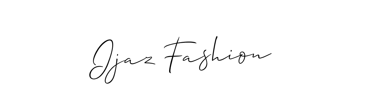 You should practise on your own different ways (Allison_Script) to write your name (Ijaz Fashion) in signature. don't let someone else do it for you. Ijaz Fashion signature style 2 images and pictures png