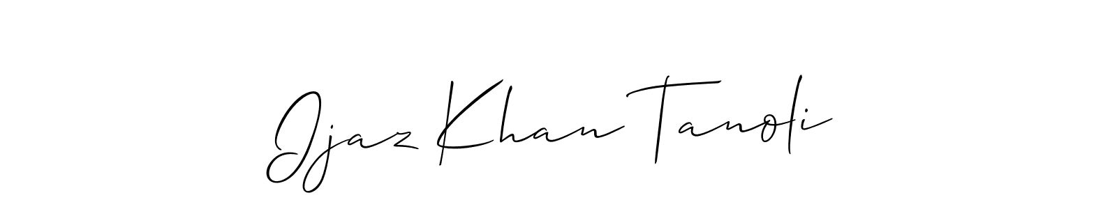 Create a beautiful signature design for name Ijaz Khan Tanoli. With this signature (Allison_Script) fonts, you can make a handwritten signature for free. Ijaz Khan Tanoli signature style 2 images and pictures png