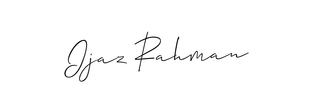 The best way (Allison_Script) to make a short signature is to pick only two or three words in your name. The name Ijaz Rahman include a total of six letters. For converting this name. Ijaz Rahman signature style 2 images and pictures png