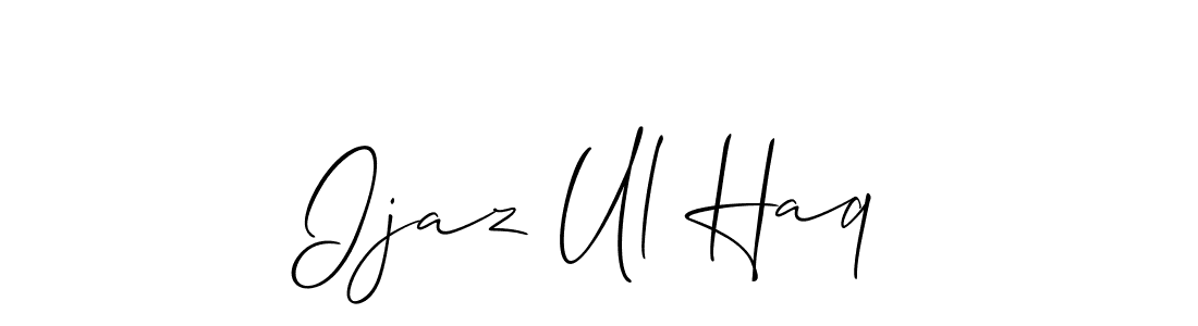 if you are searching for the best signature style for your name Ijaz Ul Haq. so please give up your signature search. here we have designed multiple signature styles  using Allison_Script. Ijaz Ul Haq signature style 2 images and pictures png