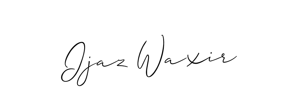 Create a beautiful signature design for name Ijaz Waxir. With this signature (Allison_Script) fonts, you can make a handwritten signature for free. Ijaz Waxir signature style 2 images and pictures png