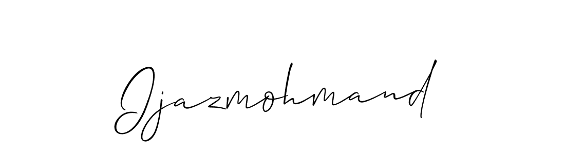 Use a signature maker to create a handwritten signature online. With this signature software, you can design (Allison_Script) your own signature for name Ijazmohmand. Ijazmohmand signature style 2 images and pictures png