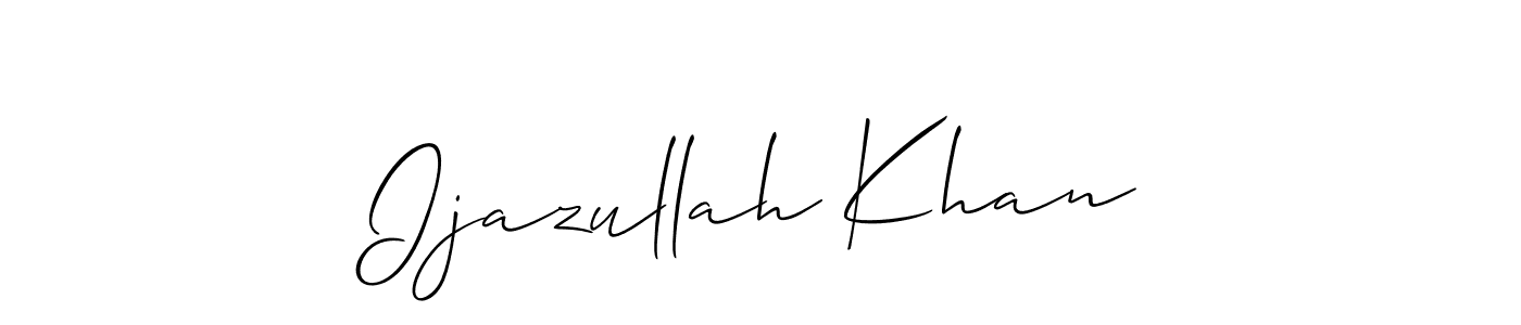 Use a signature maker to create a handwritten signature online. With this signature software, you can design (Allison_Script) your own signature for name Ijazullah Khan. Ijazullah Khan signature style 2 images and pictures png