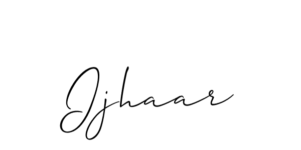 Create a beautiful signature design for name Ijhaar. With this signature (Allison_Script) fonts, you can make a handwritten signature for free. Ijhaar signature style 2 images and pictures png
