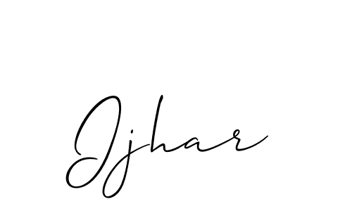 Make a beautiful signature design for name Ijhar. With this signature (Allison_Script) style, you can create a handwritten signature for free. Ijhar signature style 2 images and pictures png