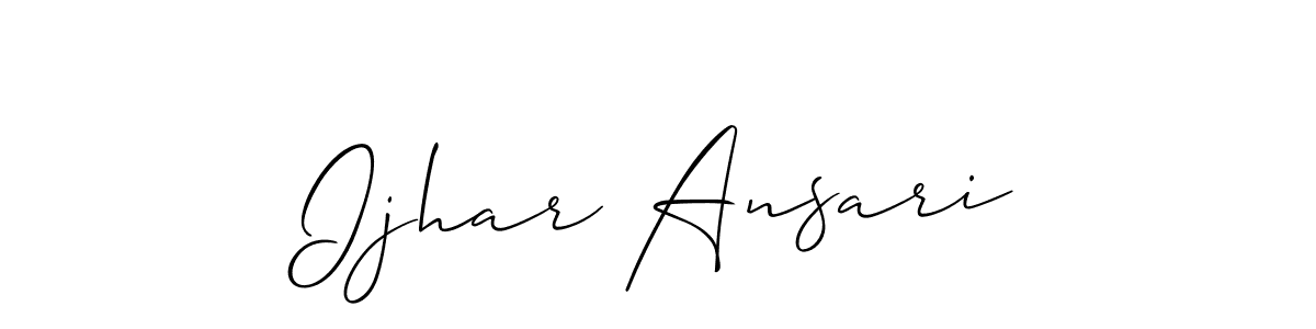 Also You can easily find your signature by using the search form. We will create Ijhar Ansari name handwritten signature images for you free of cost using Allison_Script sign style. Ijhar Ansari signature style 2 images and pictures png