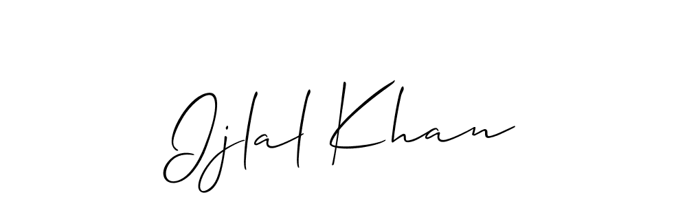 How to make Ijlal Khan name signature. Use Allison_Script style for creating short signs online. This is the latest handwritten sign. Ijlal Khan signature style 2 images and pictures png