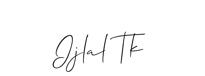 Also You can easily find your signature by using the search form. We will create Ijlal Tk name handwritten signature images for you free of cost using Allison_Script sign style. Ijlal Tk signature style 2 images and pictures png