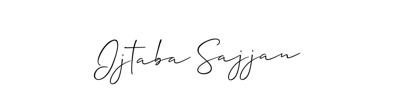 Similarly Allison_Script is the best handwritten signature design. Signature creator online .You can use it as an online autograph creator for name Ijtaba Sajjan. Ijtaba Sajjan signature style 2 images and pictures png