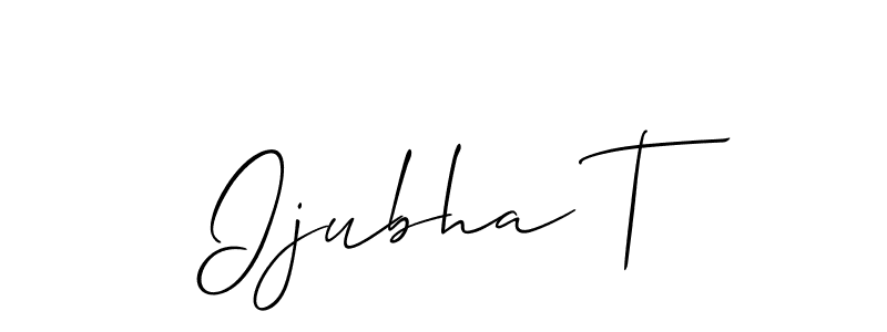 This is the best signature style for the Ijubha T name. Also you like these signature font (Allison_Script). Mix name signature. Ijubha T signature style 2 images and pictures png