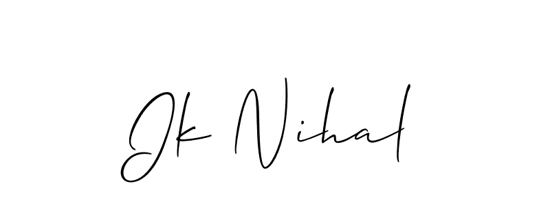 Best and Professional Signature Style for Ik Nihal. Allison_Script Best Signature Style Collection. Ik Nihal signature style 2 images and pictures png