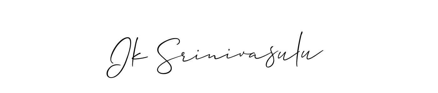 Also You can easily find your signature by using the search form. We will create Ik Srinivasulu name handwritten signature images for you free of cost using Allison_Script sign style. Ik Srinivasulu signature style 2 images and pictures png