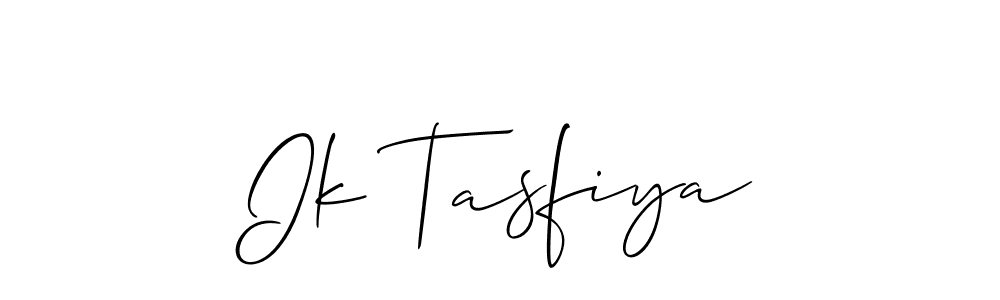 if you are searching for the best signature style for your name Ik Tasfiya. so please give up your signature search. here we have designed multiple signature styles  using Allison_Script. Ik Tasfiya signature style 2 images and pictures png