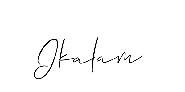 The best way (Allison_Script) to make a short signature is to pick only two or three words in your name. The name Ikalam include a total of six letters. For converting this name. Ikalam signature style 2 images and pictures png