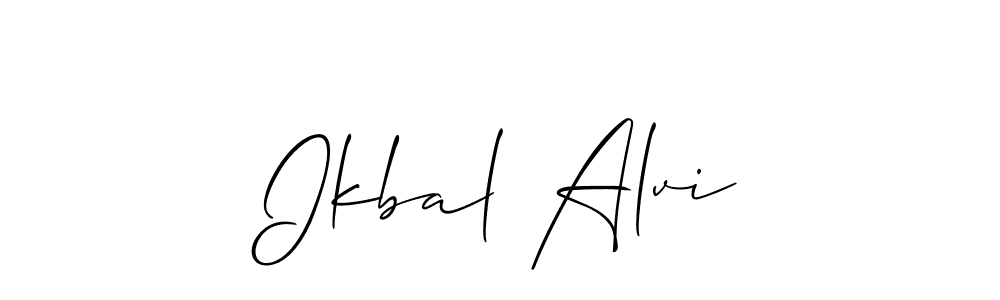 Allison_Script is a professional signature style that is perfect for those who want to add a touch of class to their signature. It is also a great choice for those who want to make their signature more unique. Get Ikbal Alvi name to fancy signature for free. Ikbal Alvi signature style 2 images and pictures png