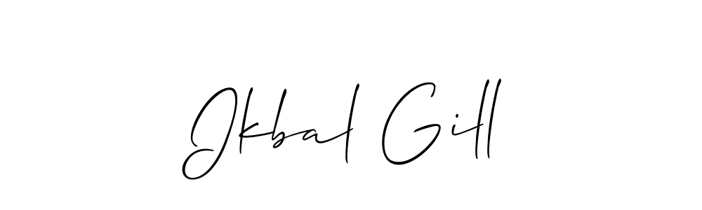 Use a signature maker to create a handwritten signature online. With this signature software, you can design (Allison_Script) your own signature for name Ikbal Gill. Ikbal Gill signature style 2 images and pictures png