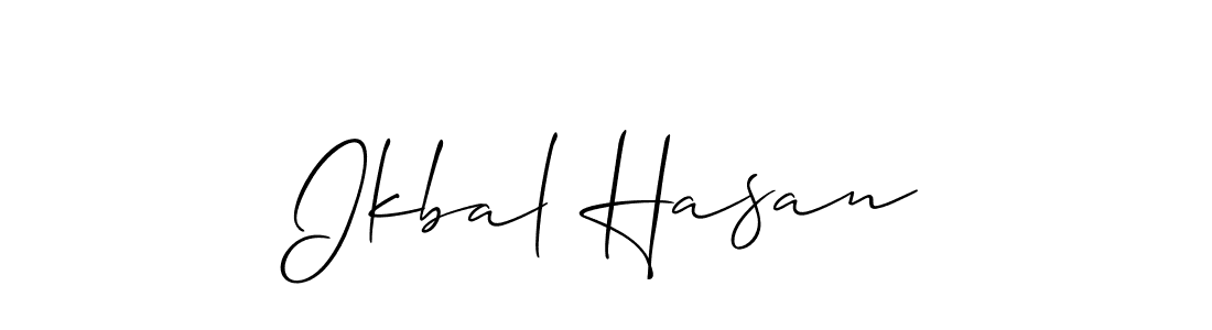 Create a beautiful signature design for name Ikbal Hasan. With this signature (Allison_Script) fonts, you can make a handwritten signature for free. Ikbal Hasan signature style 2 images and pictures png