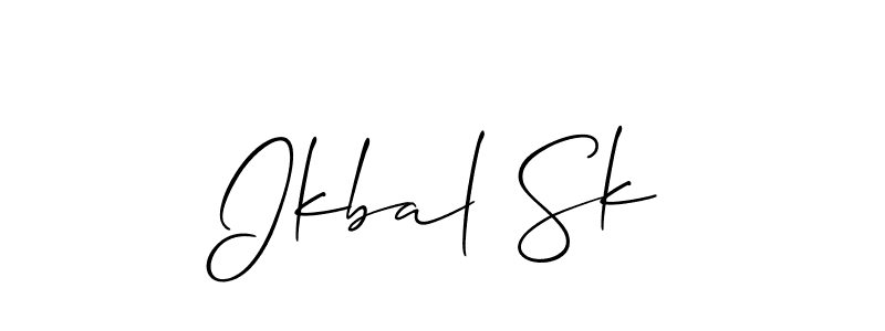 Use a signature maker to create a handwritten signature online. With this signature software, you can design (Allison_Script) your own signature for name Ikbal Sk. Ikbal Sk signature style 2 images and pictures png