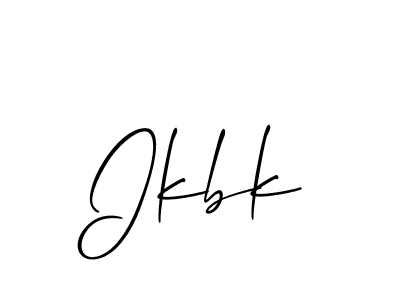 Use a signature maker to create a handwritten signature online. With this signature software, you can design (Allison_Script) your own signature for name Ikbk. Ikbk signature style 2 images and pictures png
