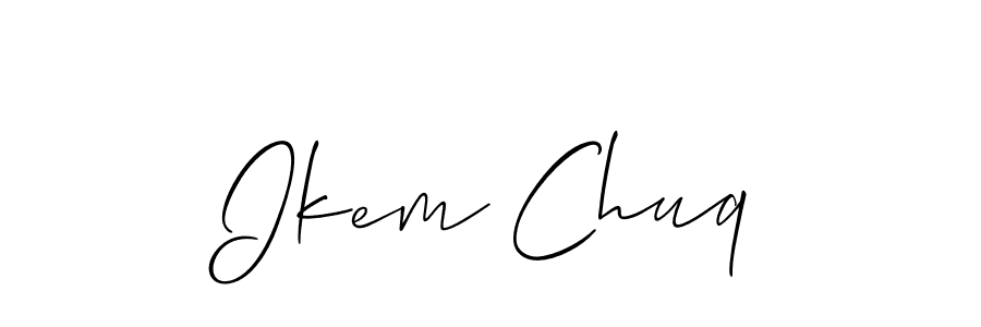 Design your own signature with our free online signature maker. With this signature software, you can create a handwritten (Allison_Script) signature for name Ikem Chuq. Ikem Chuq signature style 2 images and pictures png