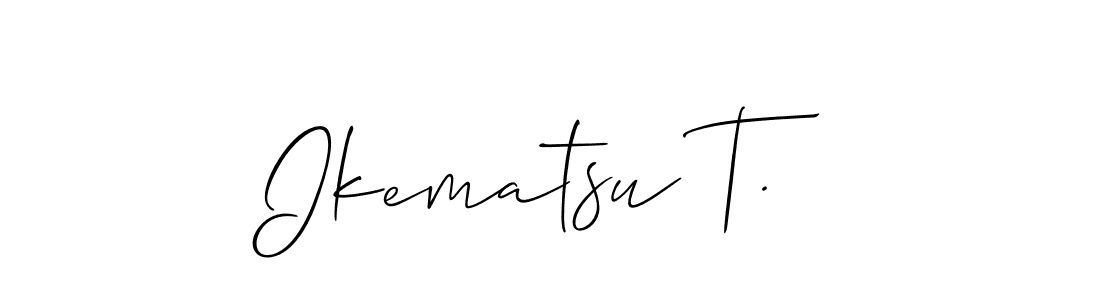 It looks lik you need a new signature style for name Ikematsu T.. Design unique handwritten (Allison_Script) signature with our free signature maker in just a few clicks. Ikematsu T. signature style 2 images and pictures png