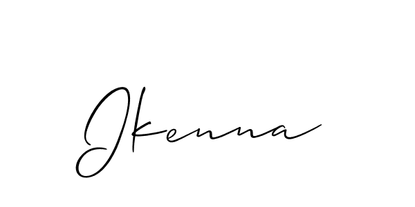 Make a beautiful signature design for name Ikenna. With this signature (Allison_Script) style, you can create a handwritten signature for free. Ikenna signature style 2 images and pictures png