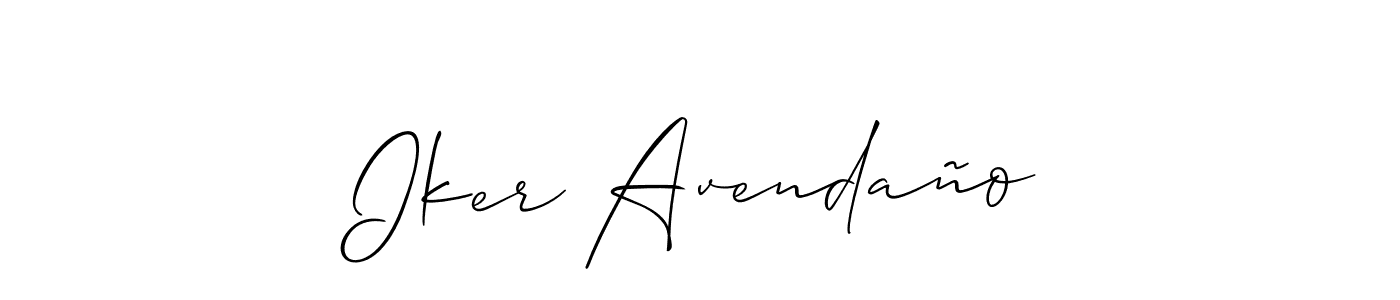 How to make Iker Avendaño signature? Allison_Script is a professional autograph style. Create handwritten signature for Iker Avendaño name. Iker Avendaño signature style 2 images and pictures png