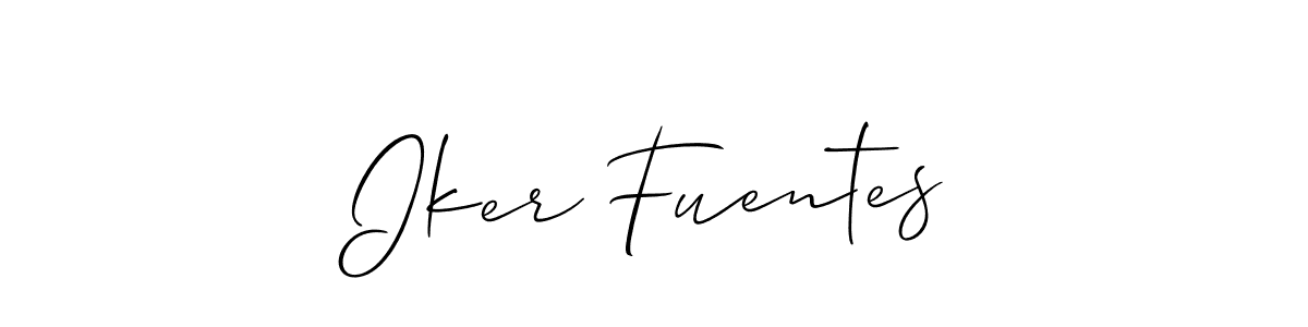 How to make Iker Fuentes name signature. Use Allison_Script style for creating short signs online. This is the latest handwritten sign. Iker Fuentes signature style 2 images and pictures png