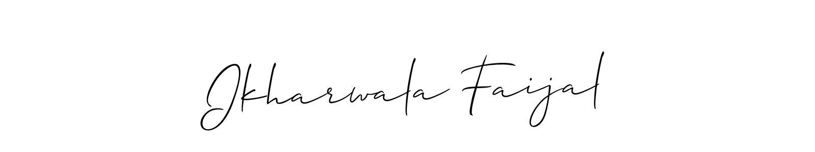 Also we have Ikharwala Faijal name is the best signature style. Create professional handwritten signature collection using Allison_Script autograph style. Ikharwala Faijal signature style 2 images and pictures png